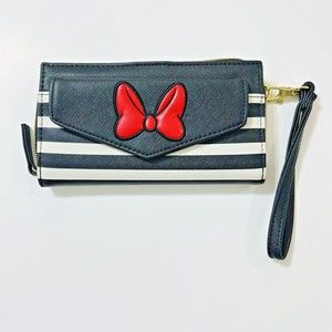 Disney Parks Minnie Mouse Wristlet Clutch Wallet Credit Card Zip Purse